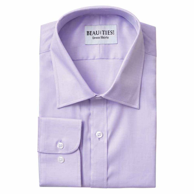 Purple Herringbone Dress Shirt