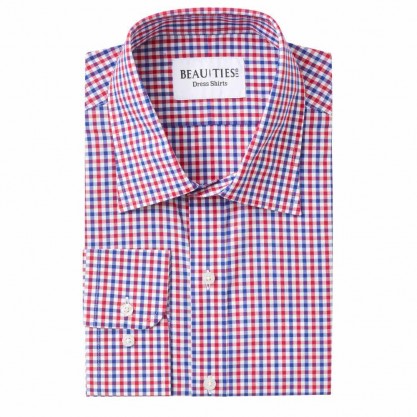 Red & Blue Gingham Dress Shirt