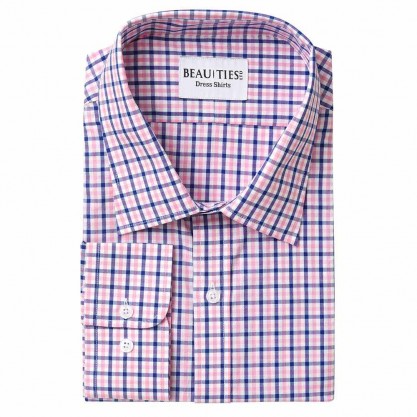 Pink & Blue Gingham Dress Shirt