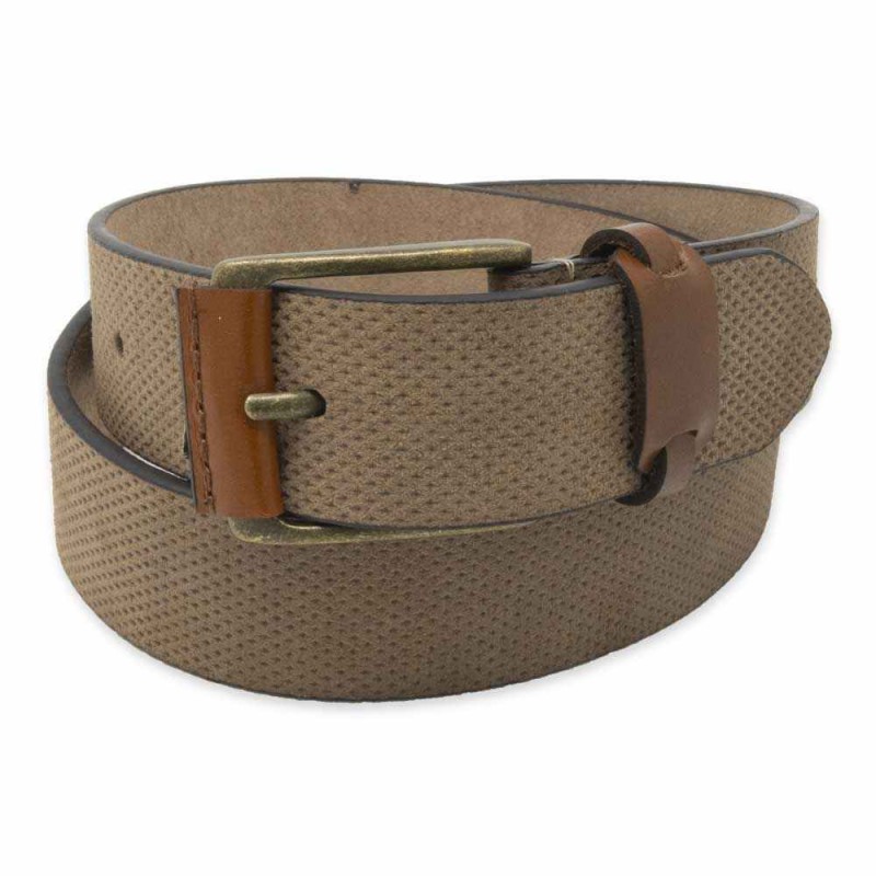 Dusty Brown Dimpled Leather Belt