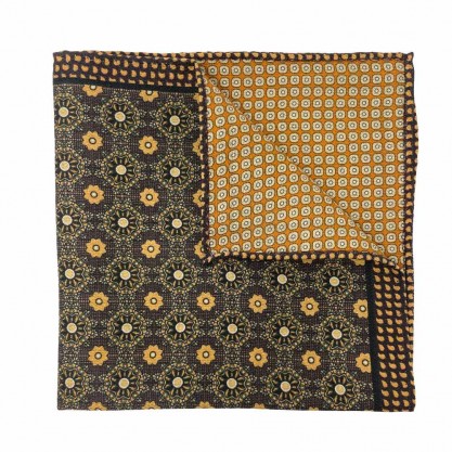 Goldflower Reversible Pocket Square