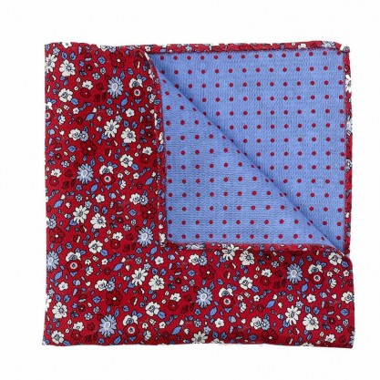 Grenfell Red Reversible Pocket Square