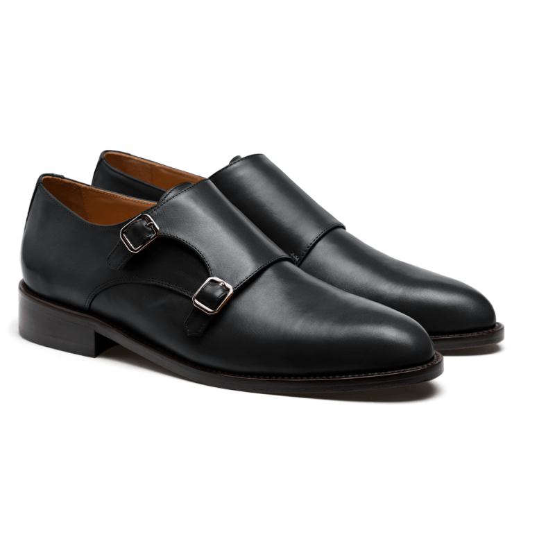 Monk Shoes - black italian calf leather