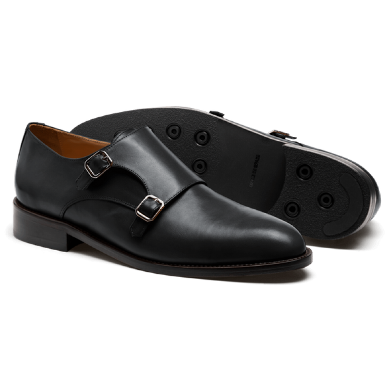 Monk Shoes - black italian calf leather