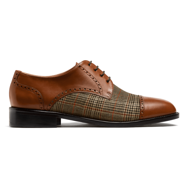 Brogues - brown leather & tweed