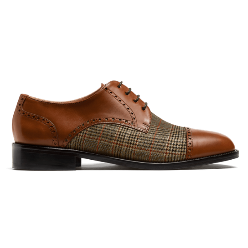 Brogues - brown leather & tweed