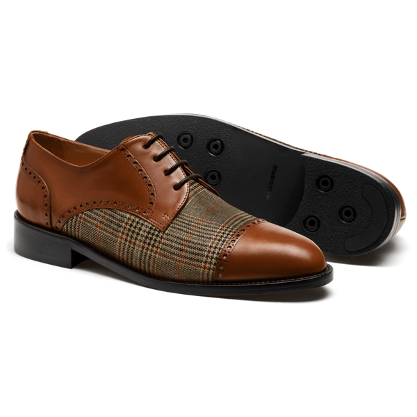 Brogues - brown leather & tweed