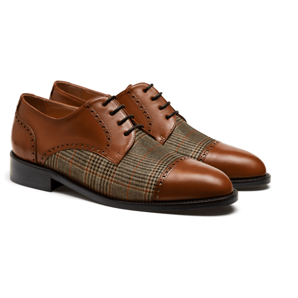 Brogues - brown leather & tweed