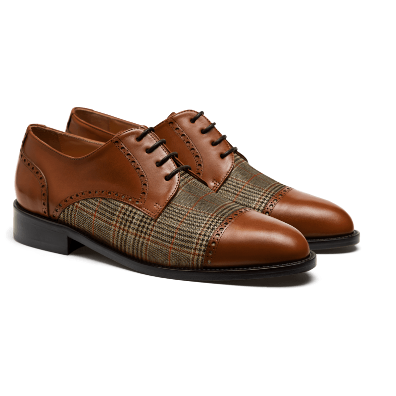 Brogues - brown leather & tweed