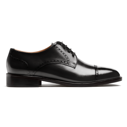 Semi Brogue shoes - black flora leather