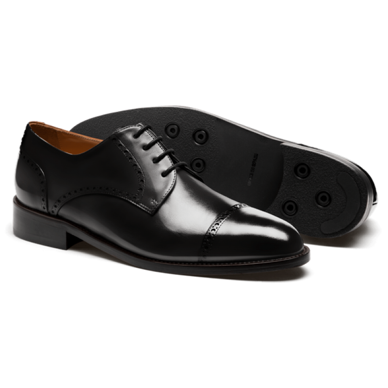 Semi Brogue shoes - black flora leather