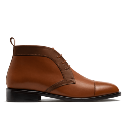 2 tone Men's Chukka Boots - brown italian calf leather