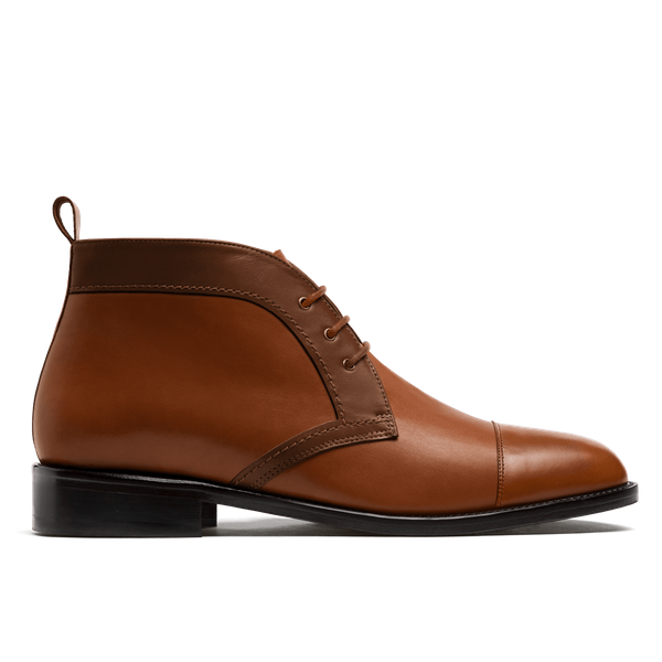 2 tone Men's Chukka Boots - brown italian calf leather