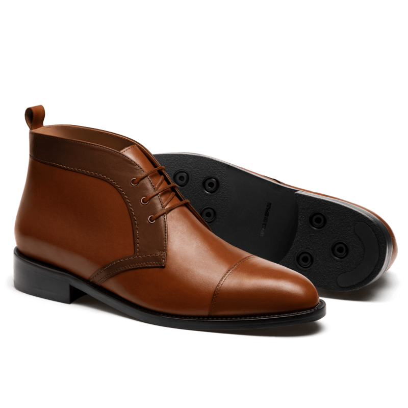 2 tone Men's Chukka Boots - brown italian calf leather