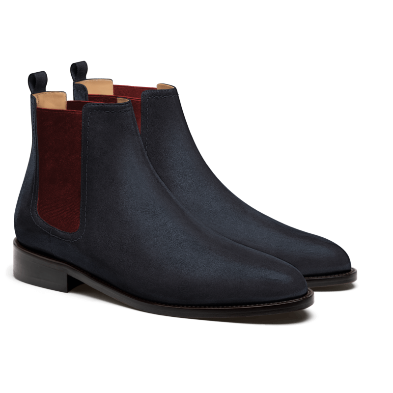 Men's Chelsea Boots - blue suede