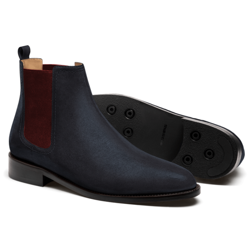 Men's Chelsea Boots - blue suede