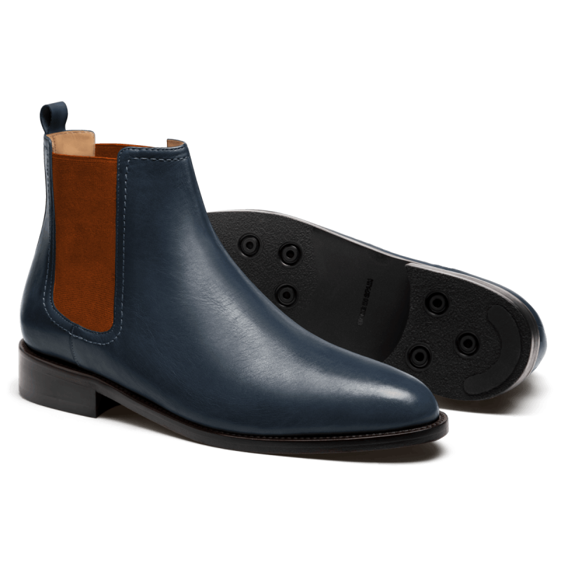 Chelsea Boots - blue italian calf leather