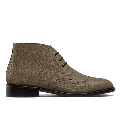 Brogue Chukka Boots - brown tweed