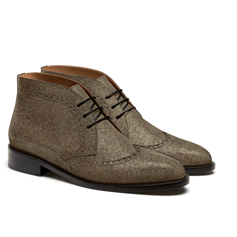 Brogue Chukka Boots - brown tweed