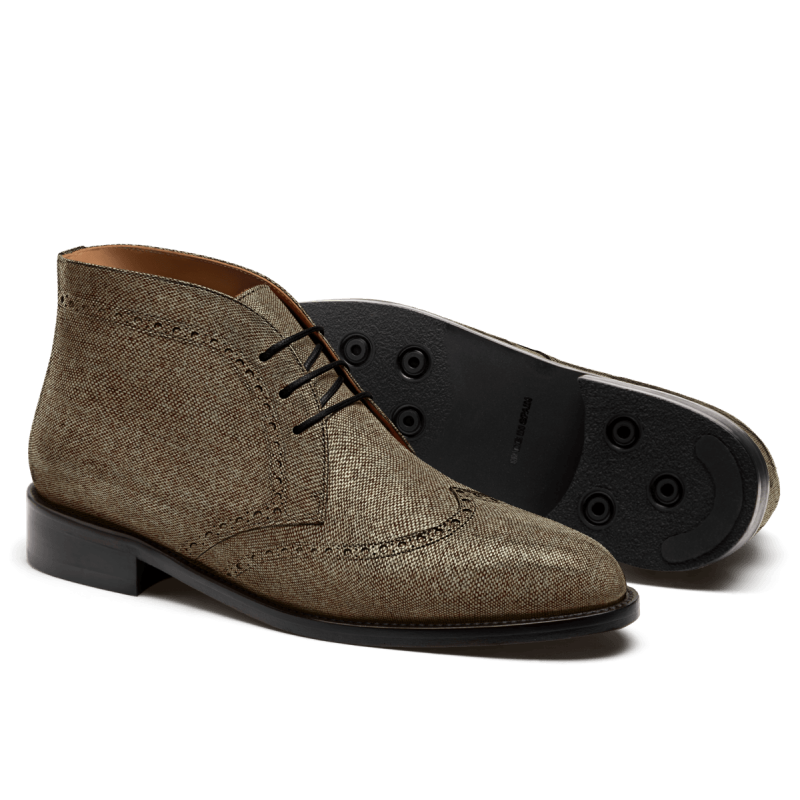 Brogue Chukka Boots - brown tweed