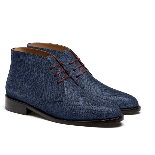 Men's Chukka Boots - blue tweed