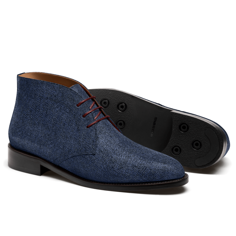 Men's Chukka Boots - blue tweed