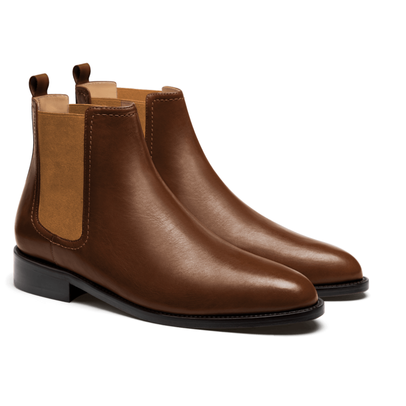 2 tone Men's Chelsea Boots - brown leather