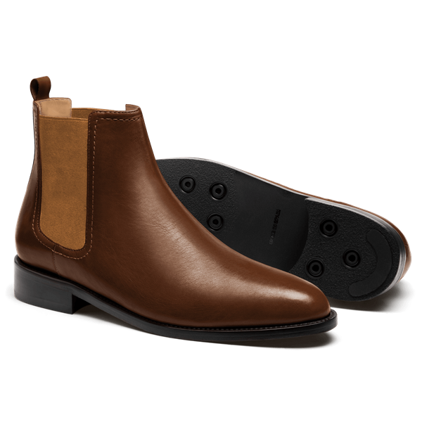 2 tone Men's Chelsea Boots - brown leather