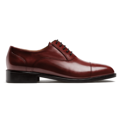 Cap toe Oxford shoes - burgundy flora leather