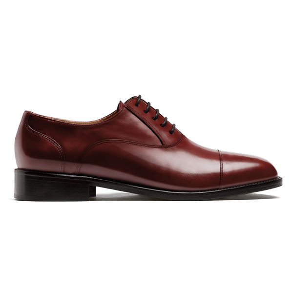 Cap toe Oxford shoes - burgundy flora leather