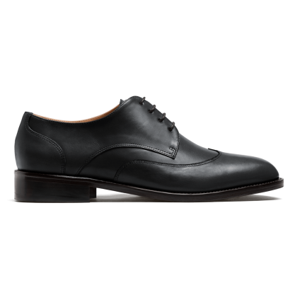 Wingtip Derby dress shoes - black italian calf leather