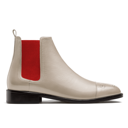 Cap toe Chelsea Boots - white italian calf leather