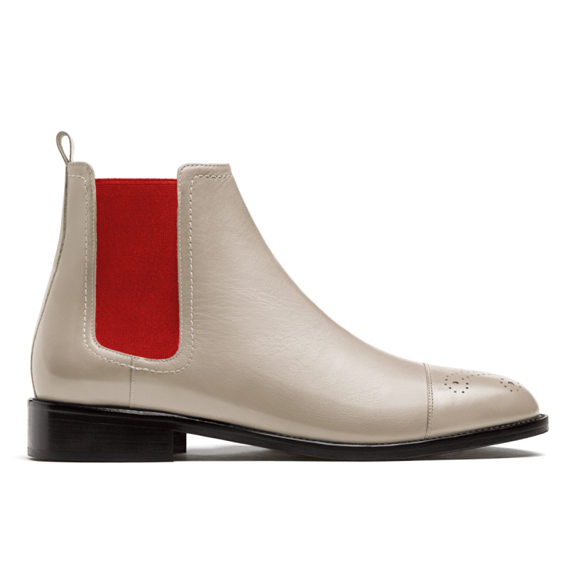 Cap toe Chelsea Boots - white italian calf leather