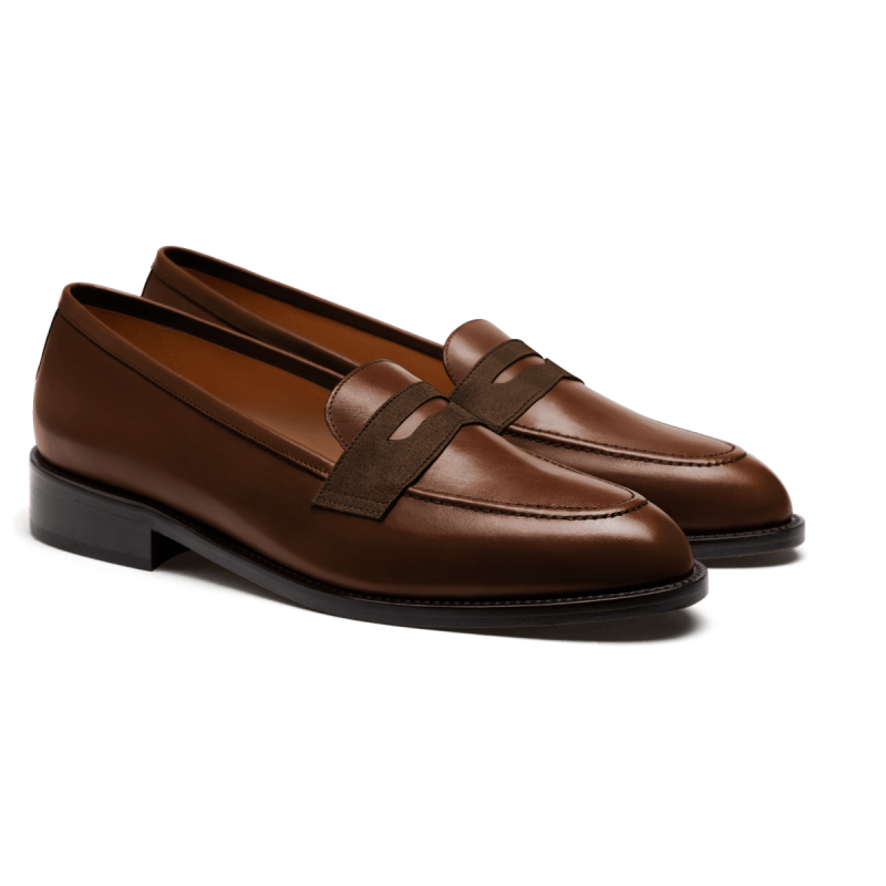 Penny Loafer - brown leather & suede