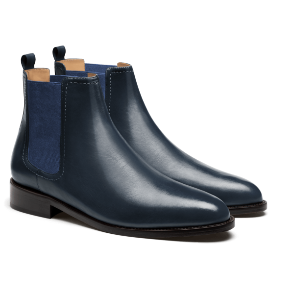 2 tone Chelsea Boots - blue leather