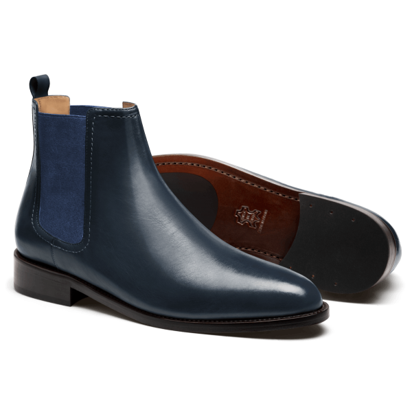 2 tone Chelsea Boots - blue leather