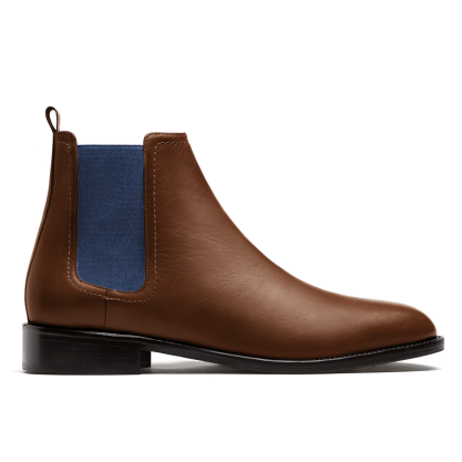 2 tone Men's Chelsea Boots - brown leather