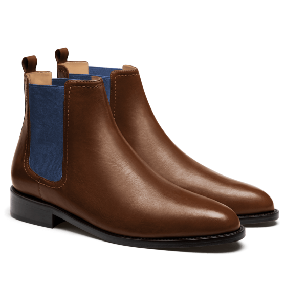 2 tone Men's Chelsea Boots - brown leather