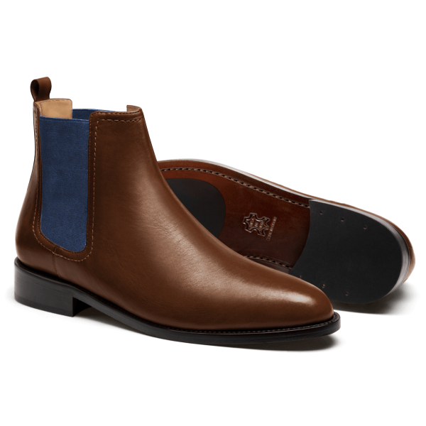 2 tone Men's Chelsea Boots - brown leather