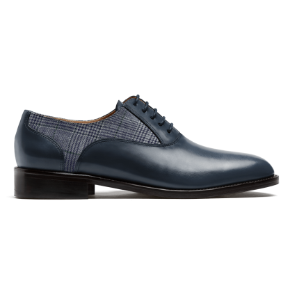 Oxford shoes - blue leather & tweed