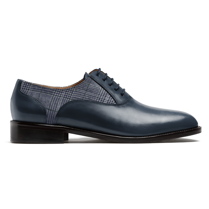 Oxford shoes - blue leather & tweed