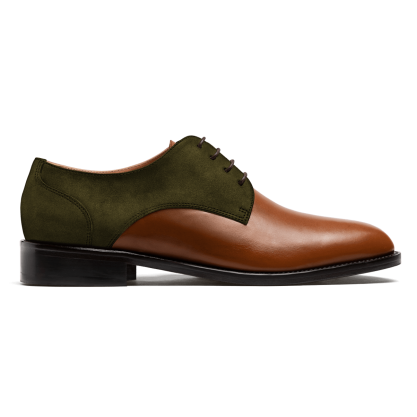 Derbys - brown & green leather & suede