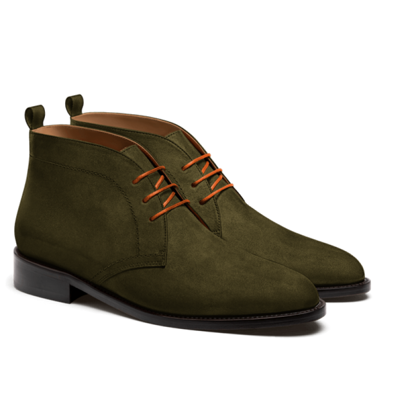 Men's Chukka Boots - green suede