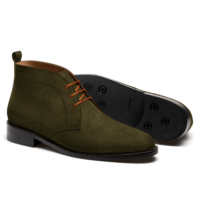 Men's Chukka Boots - green suede