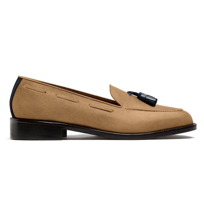 Tassel Loafer - brown & blue suede