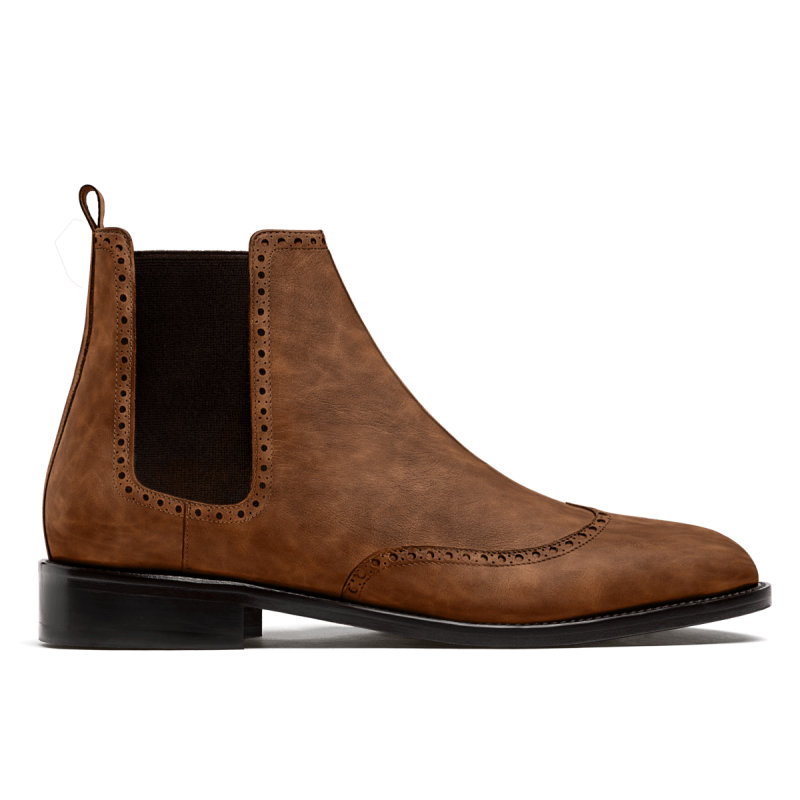 Brogue Chelsea Boots - brown country