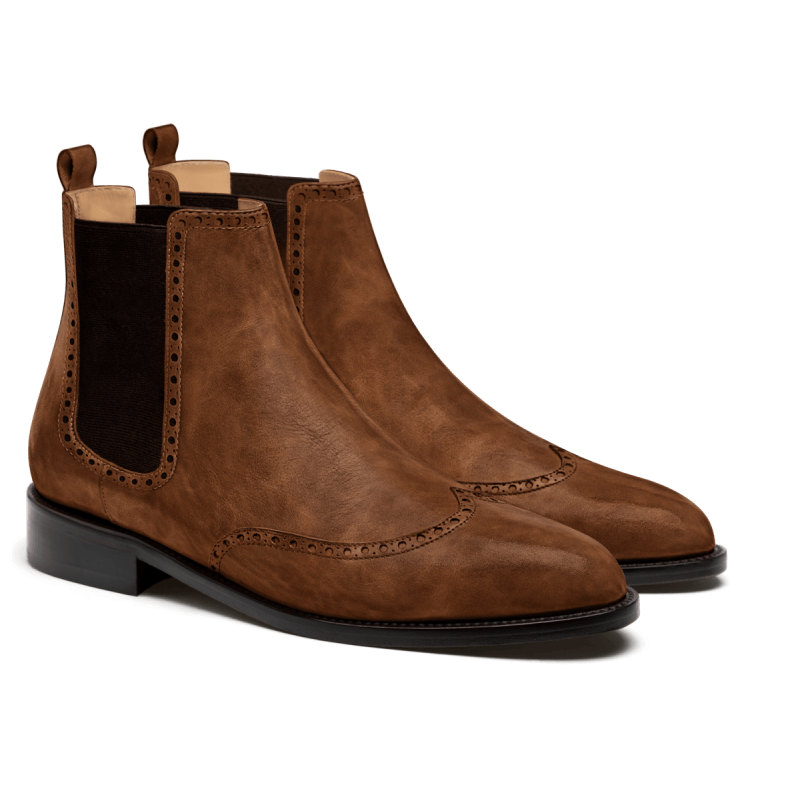 Brogue Chelsea Boots - brown country