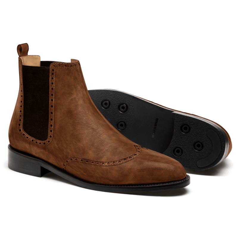 Brogue Chelsea Boots - brown country