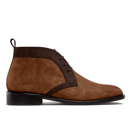 2 tone Men's Chukka Boots - brown country