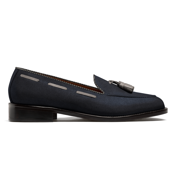 Tassel Loafer - blue suede